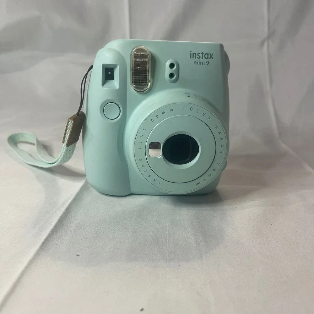 Fujifilm Instax Mini 9 Instant Film Camera Ice Blue with Wrist Strap Tested